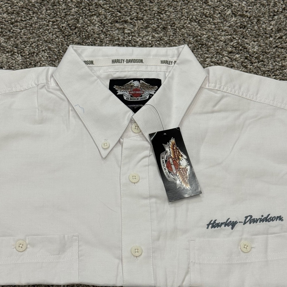 NWT Harley-Davidson Oxford Long Sleeve Button Down Shirt Mens XL Biker Retro